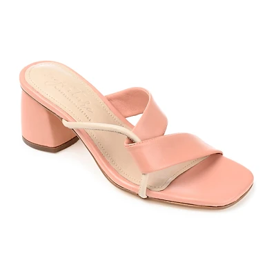 Journee Signature Jossette Womens Square Open Toe Block Heel Pumps