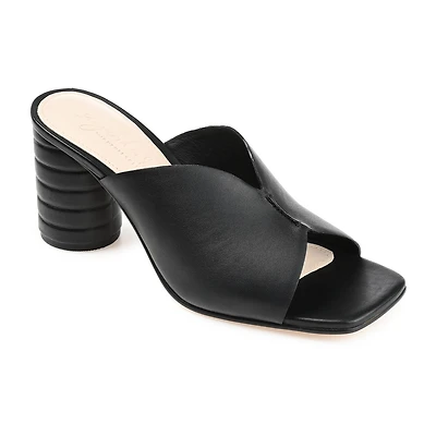 Journee Signature Karah Womens Square Open Toe Block Heel Pumps