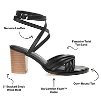 Journee Signature Freeda Womens Round Open Toe Stacked Heel Pumps
