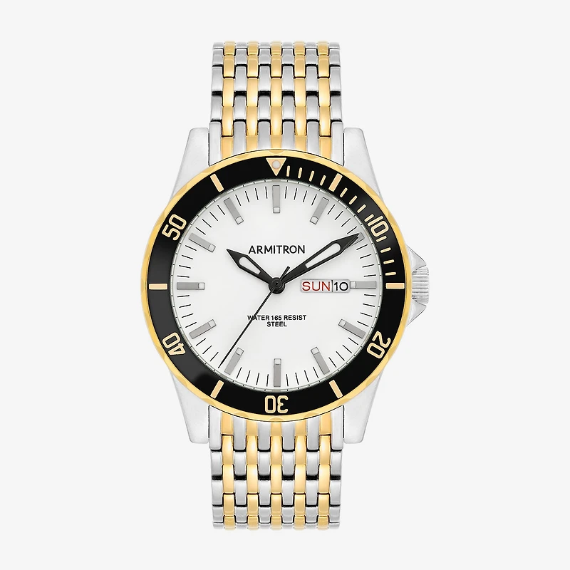 Armitron Mens Two Tone Stainless Steel Bracelet Watch 20/5557wttt