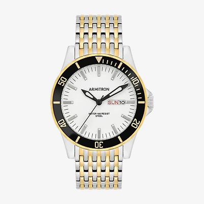 Armitron Mens Two Tone Stainless Steel Bracelet Watch 20/5557wttt