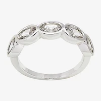 Sparkle Allure Womens 5MM Cubic Zirconia Pure Silver Over Brass Eternity Band
