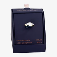 Sparkle Allure Womens 7MM Simulated Pearl 14K Gold Over Brass Band