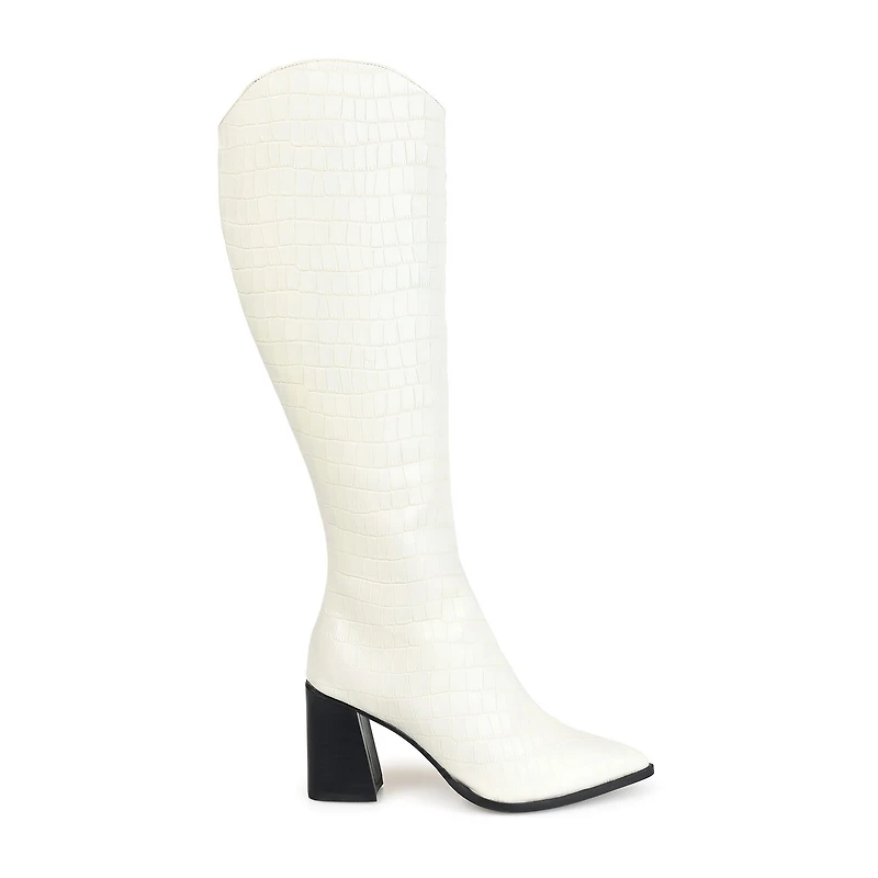 Journee Signature Womens Laila Stacked Heel Dress Boots