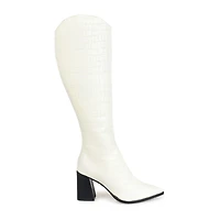 Journee Signature Womens Laila Stacked Heel Dress Boots
