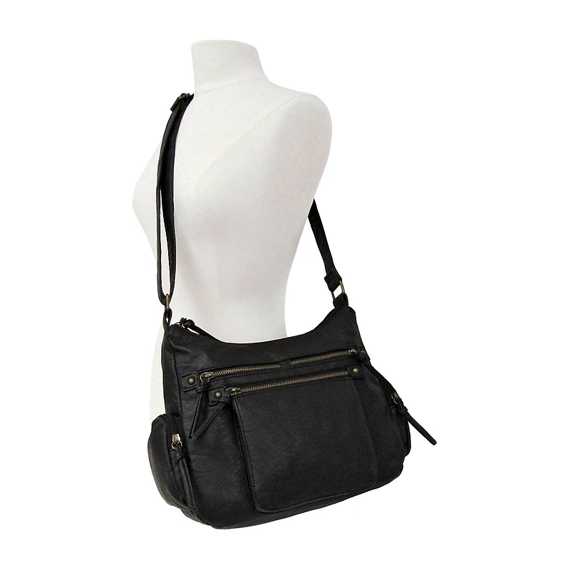Bueno of California Elephant Large Washed Hobo Crossbody Bag