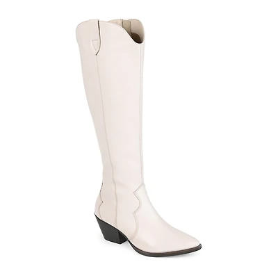 Journee Signature Womens Pryse Block Heel Dress Boots