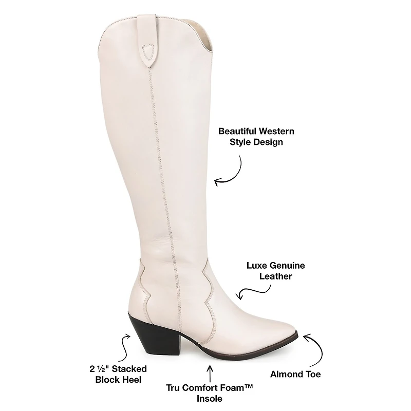 Journee Signature Womens Pryse Block Heel Dress Boots