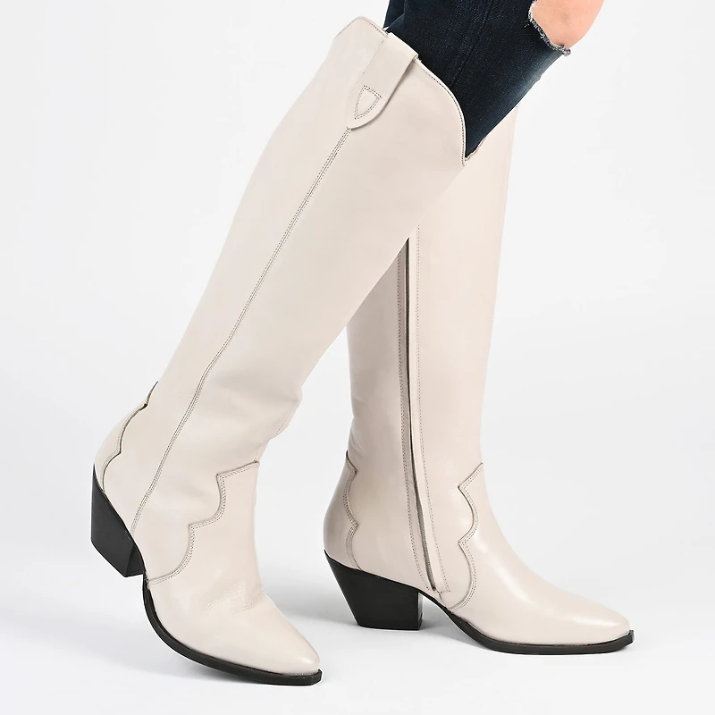 Journee Signature Womens Pryse Block Heel Dress Boots