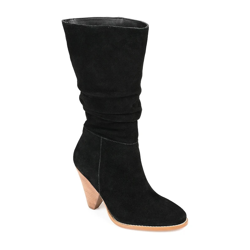 Journee Signature Womens Syrinn Stacked Heel Slouch Boots