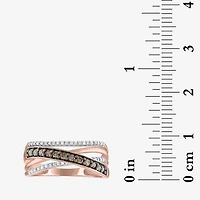 Womens 1/3 CT. T.W. Natural Champagne Diamond 10K Gold Crossover Band