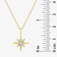 Diamond Addiction North Star (I-J / Si2-I1) Womens 1/10 CT. T.W. Lab Grown White Diamond 14K Gold Over Silver Star 18 Inch Pendant Necklace