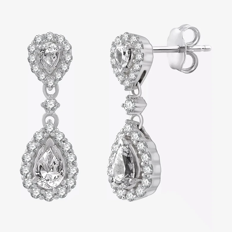 (G-H / Si2-I1) Womens 1 CT. T.W. Lab Grown White Diamond 10K Gold Pear Drop Earrings