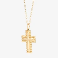 Womens 10K Gold Cross 18 Inch Pendant Necklace