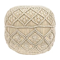 Northlight 18" Solid Handmade Natural Cotton Pouf Floor Pillow