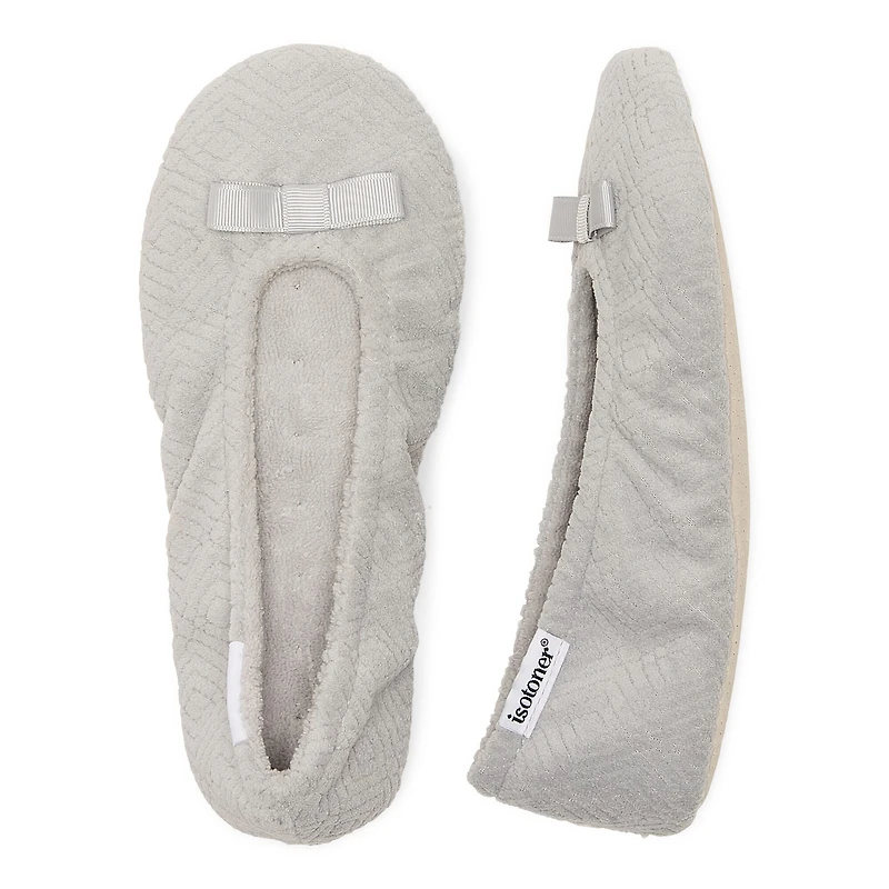 Isotoner Microterry Womens Ballerina Slippers