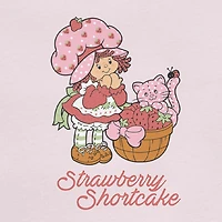 Womens Juniors Crew Neck Short Sleeve Regular Fit Strawberry Shortcake Graphic T-Shirt