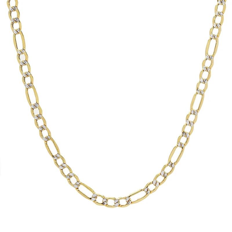 14K Gold 20 - 24 Inch Hollow Figaro Chain Necklace
