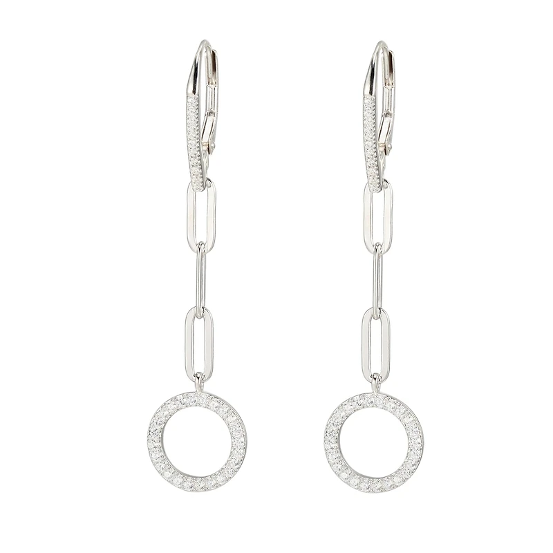 Paris 1901 By Charles Garnier Womens Cubic Zirconia Sterling Silver Drop Earrings