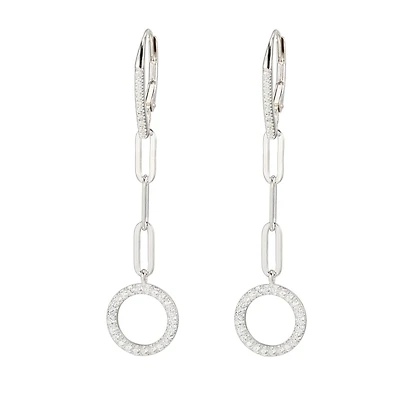 Paris 1901 By Charles Garnier Womens Cubic Zirconia Sterling Silver Drop Earrings