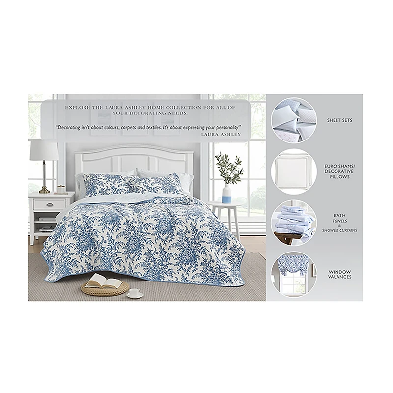 Laura Ashley Felicity Floral Reversible Quilt Set