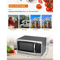 COMMERCIAL CHEF 1.3 Cu. Ft. Countertop Stainless Steel Microwave with Digital Display & 10 Power Levels