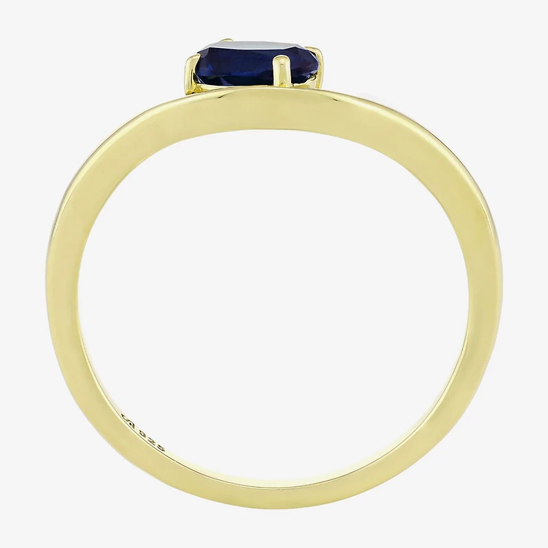 Lab Created Gemstone 14K Gold Over Silver Oval Solitaire Cocktail Ring
