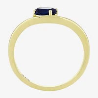Lab Created Gemstone 14K Gold Over Silver Oval Solitaire Cocktail Ring