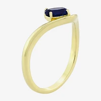 Lab Created Gemstone 14K Gold Over Silver Oval Solitaire Cocktail Ring