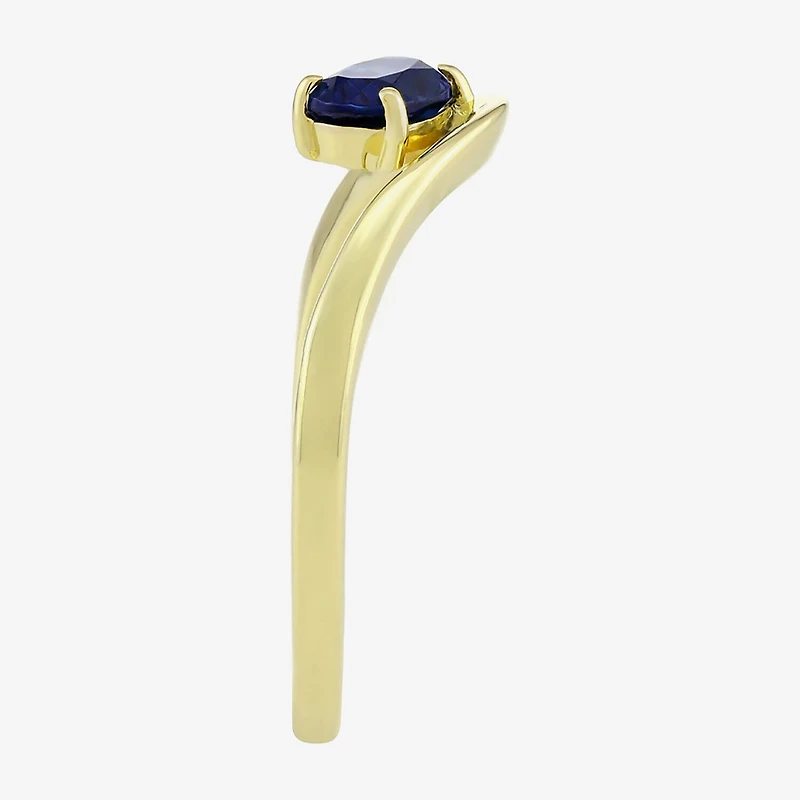 Lab Created Gemstone 14K Gold Over Silver Oval Solitaire Cocktail Ring
