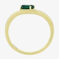 Lab Created Gemstone 14K Gold Over Silver Oval Solitaire Cocktail Ring