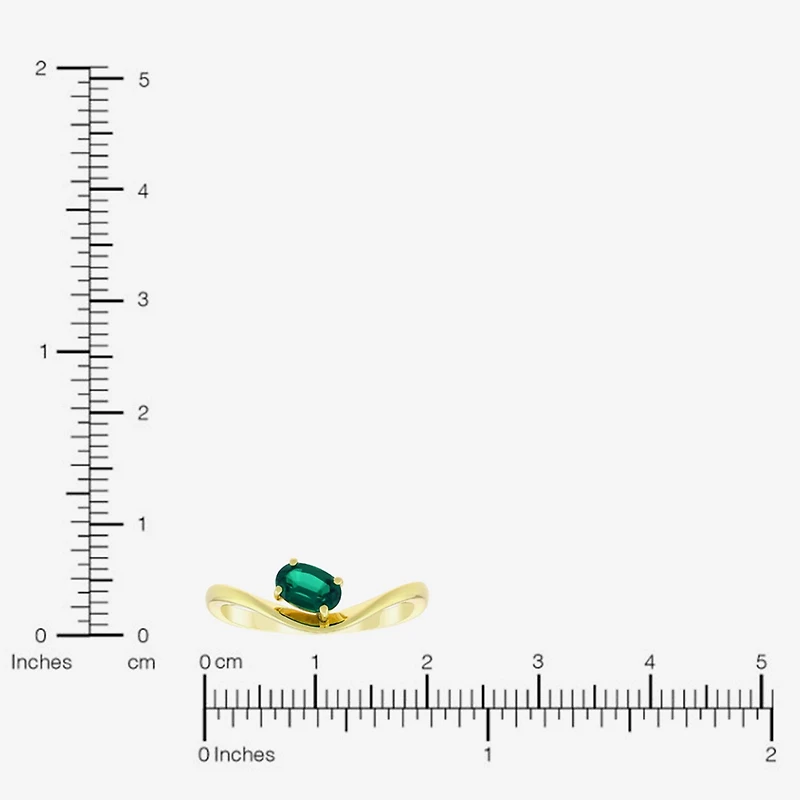 Lab Created Gemstone 14K Gold Over Silver Oval Solitaire Cocktail Ring