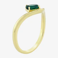 Lab Created Gemstone 14K Gold Over Silver Oval Solitaire Cocktail Ring
