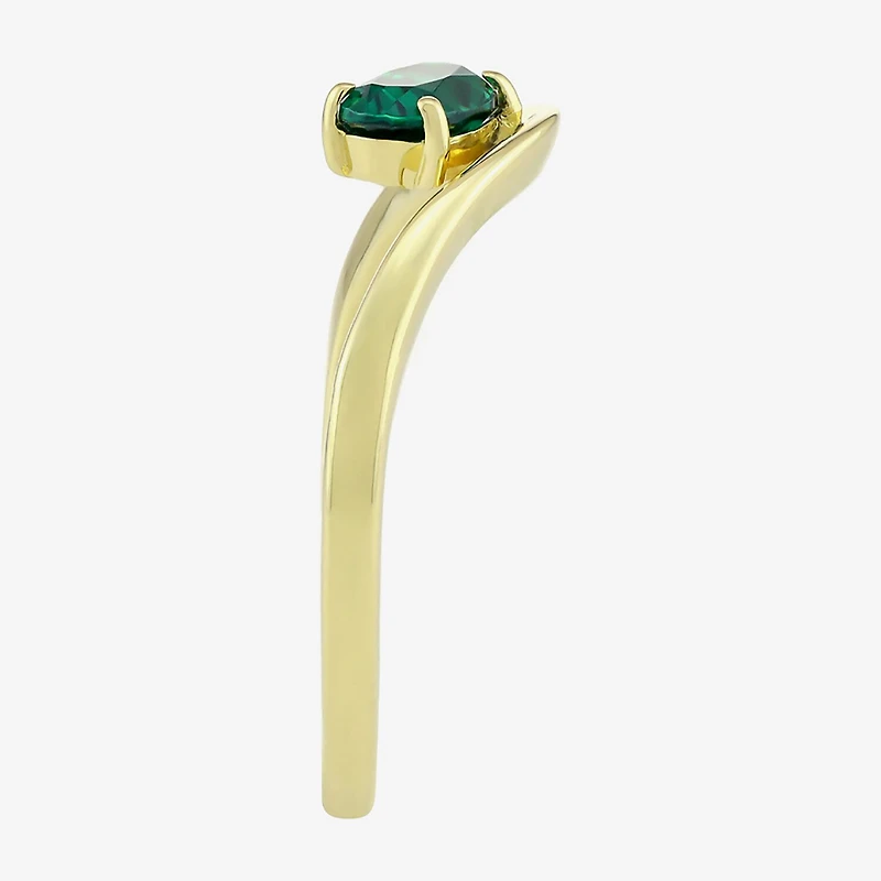 Lab Created Gemstone 14K Gold Over Silver Oval Solitaire Cocktail Ring