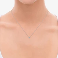 (G/Si1-Si2) Womens 1 CT. T.W. Lab Grown White Diamond Sterling Silver Heart 16 Inch Pendant Necklace