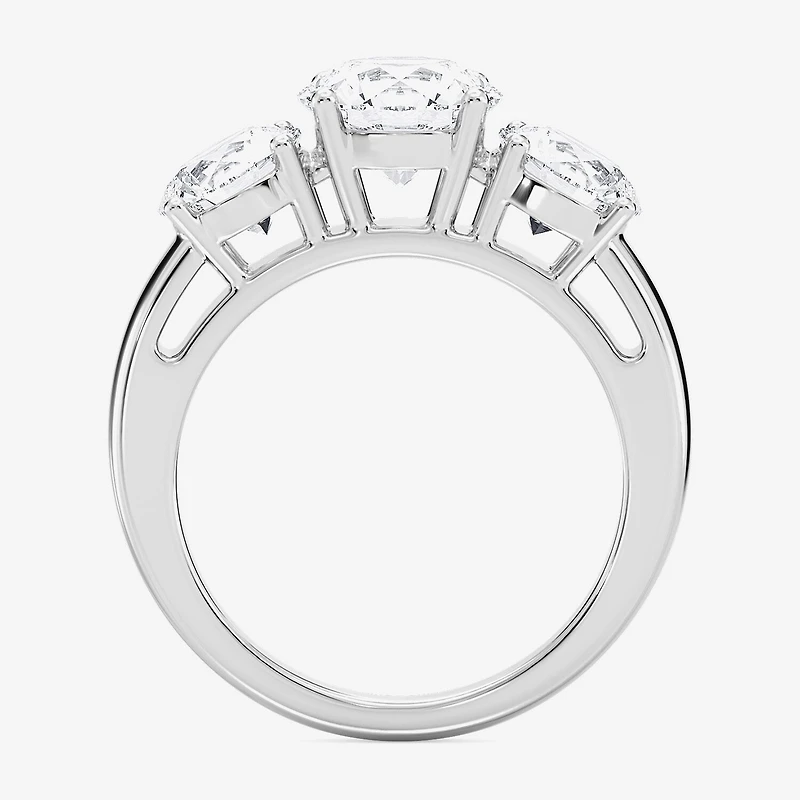 Love Lives Forever F / Si2 Womens 4 CT. T.W. Lab Grown White Diamond 14K Gold 3-Stone Engagement Ring