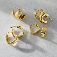 Gold Addiction Womens 10K Gold Hoop Earrings
