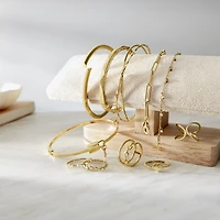 Gold Addiction Womens 14K Gold 7.5 Inch Hollow Paperclip Chain Bracelet