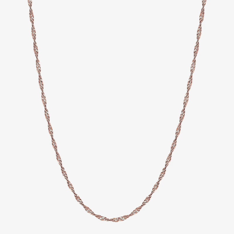 Limited Quantities! Womens 14K Gold Inch Singapore Chain Necklace