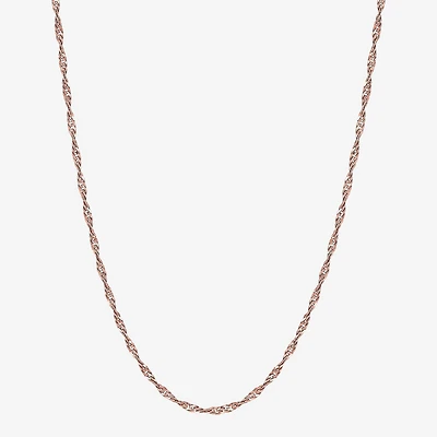 Limited Quantities! Womens 14K Gold Inch Singapore Chain Necklace