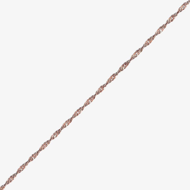 Limited Quantities! Womens 14K Gold Inch Singapore Chain Necklace