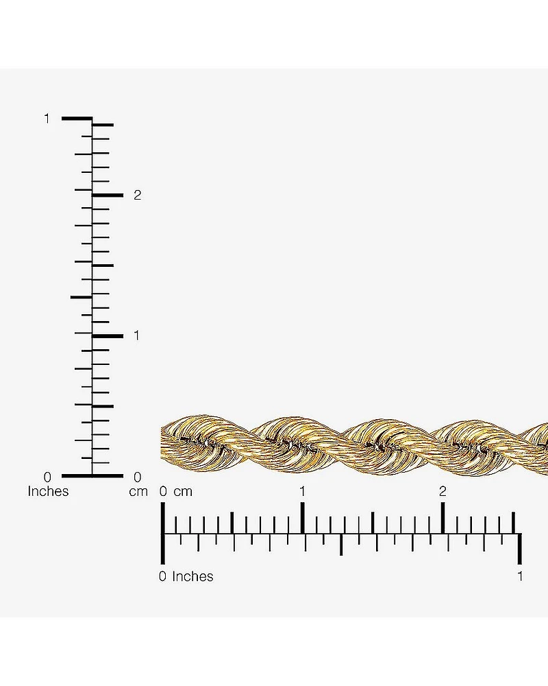 Limited Quantities! Womens 14K Gold 7.5 Inch Semisolid Rope Chain Bracelet