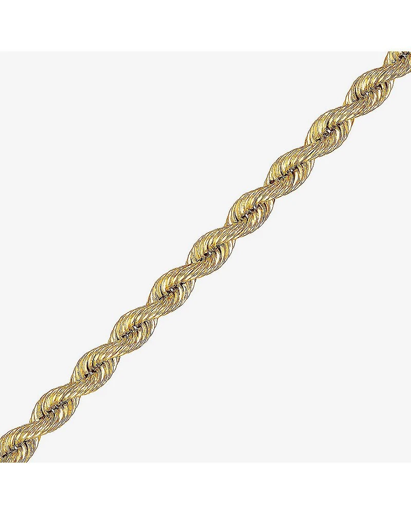 Limited Quantities! Womens 14K Gold 7.5 Inch Semisolid Rope Chain Bracelet