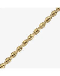 Limited Quantities! Womens 14K Gold 7.5 Inch Semisolid Rope Chain Bracelet