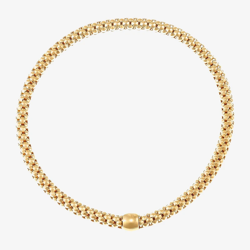 Limited Quantities! Womens 14K Gold 7.25 Inch Hollow Popcorn Chain Bracelet