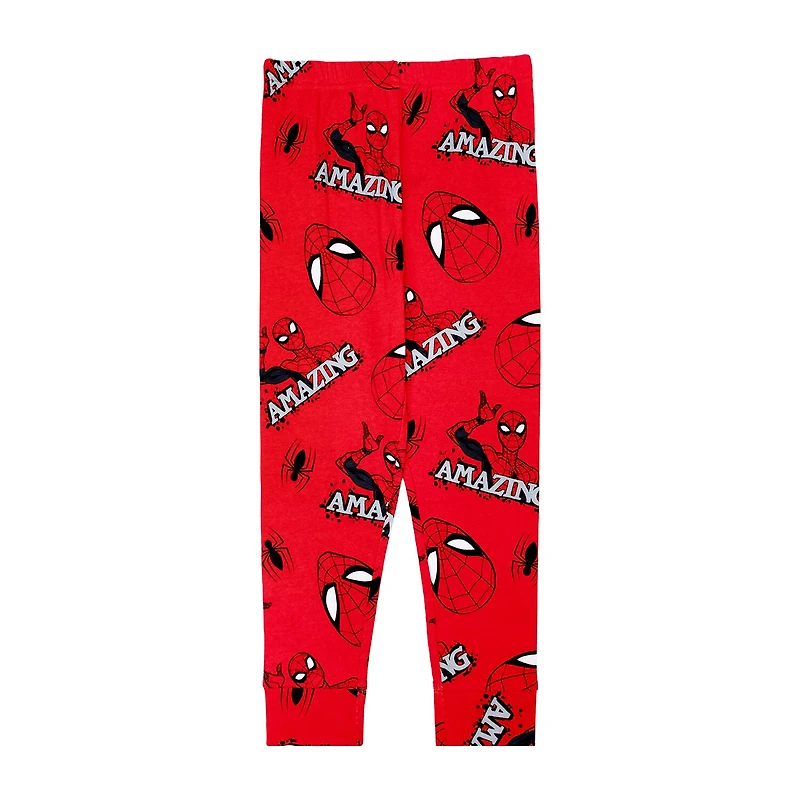 Disney Collection Boys Marvel Spiderman Crew Neck Short Sleeve 4-pc. Pajama Set