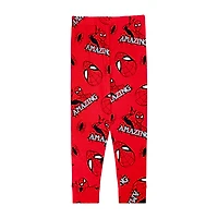 Disney Collection Boys Marvel Spiderman Crew Neck Short Sleeve 4-pc. Pajama Set