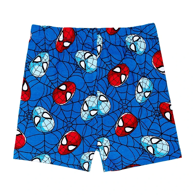 Disney Collection Boys Marvel Spiderman Crew Neck Short Sleeve 4-pc. Pajama Set