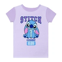 Disney Collection Girls Lilo & Stitch Crew Neck Short Sleeve 4-pc. Pajama Set