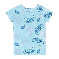 Disney Collection Girls Lilo & Stitch Crew Neck Short Sleeve 4-pc. Pajama Set